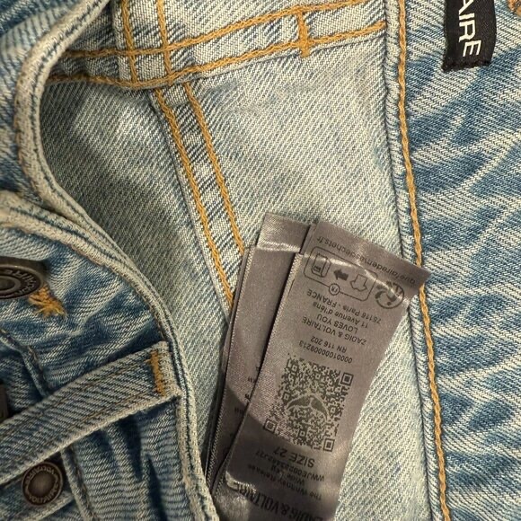 ZADIG & VOLTAIRE WHITNEY RELEASE WIDE LEG  MID RISE JEANS SIZE 27 NWT - Picture 7 of 8